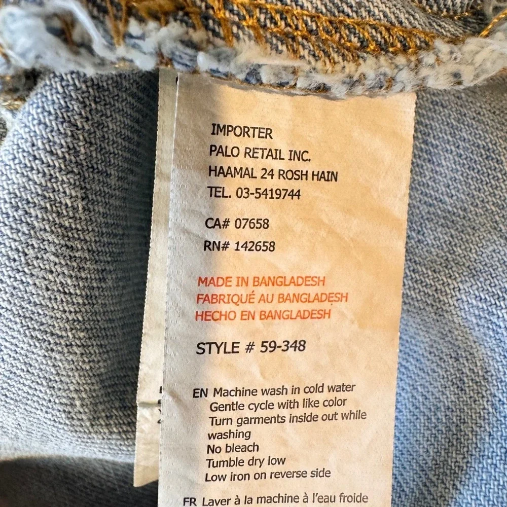 Refuge Denim Jacket Women S Blue Cropped Elastic Hem Light Wash Jean Bomber